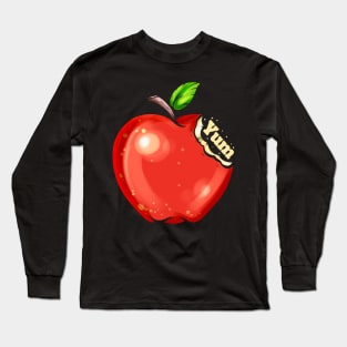 Apples Are Tasty - Yum Says The Vegetarian And Vegan Long Sleeve T-Shirt